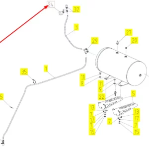 Oryginalny manometr o numerze katalogowym 102051017, stosowany w kombajnach zbożowych marki Rostselmash schemat.