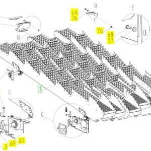 Oryginalny czujnik straty ziarna o numerze katalogowym 102060162, stosowany w kombajnach zbożowych marki Rostselmash schemat.