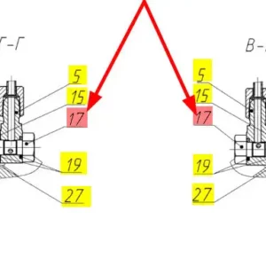 Oryginalna śruba przepływowa mocowania przewodu hamulcowego o numerze katalogowym 102071971, stosowana w kombajnach zbożowych marki Rostselmash schemat.