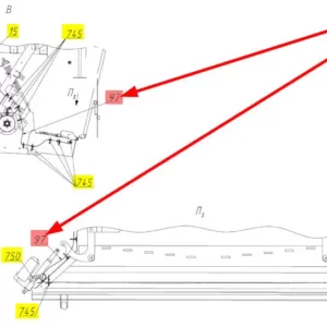 Oryginalna wiązka elektryczna rozdrabniacza słomy o numerze katalogowym 102075469, stosowana w kombajnach zbożowych marki Rostselmash schemat