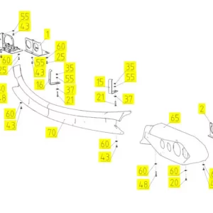 Oryginalna obudowa świateł o numerze katalogowym 102079589, stosowana w kombajnach zbożowych marki Rostselmash schemat