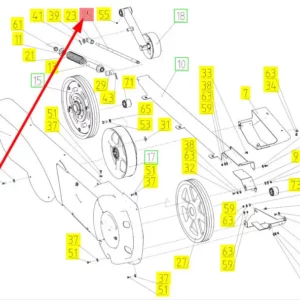 Oryginalny drążek napinający o numerze katalogowym 102082911, stosowany w kombajnach zbożowych marki Rostselmash schemat
