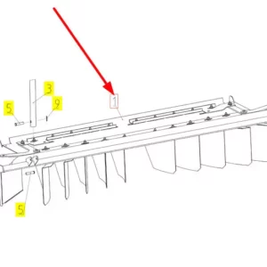 Oryginalny reflektor słomy o numerze katalogowym 102085792, stosowany w kombajnach zbożowych marki Rostselmash schemat.