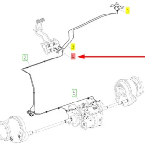Oryginalny przewód układu hamulcowego o numerze katalogowym 102089610, stosowany w kombajnach zbożowych marki Rostselmash. schemat