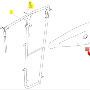 Oryginalna osłona o numerze katalogowym 102090384, stosowana w kombajnach zbożowych marki Rostselmash schemat