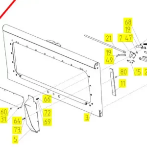 Oryginalna osłona ramy o numerze katalogowym 102090451, stosowana w kombajnach zbożowych marki Rostselmash schemat.