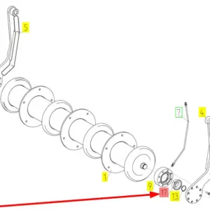 Oryginalne łożysko o numerze katalogowym 102090879, stosowane w kombajnach zbożowych marki Rostselmash schemat