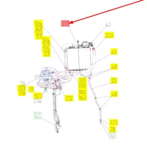 Oryginalny przewód hydrauliczny o numerze katalogowym 102096882, stosowany w kombajnach zbożowych marki Rostselmash schemat.