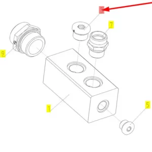 Oryginalna zaślepka o numerze katalogowym 102097635, stosowana w kombajnach zbożowych marki Rostselmash schemat