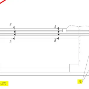 Oryginalny wąż hydrauliczny wysokociśnieniowy o numerze katalogowym 102097650, stosowany w hederach i kombajnach zbożowych marki Rostselmash- schemat.