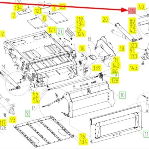 Oryginalny sworzeń ramy adaptacyjnej o numerze katalogowym 102099919, stosowany w kombajnach zbożowych marki Rostselmash schemat