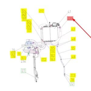 Oryginalny przewód hydrauliczny o numerze katalogowym 102101047, stosowany w kombajnach zbożowych marki Rostselmash schemat.