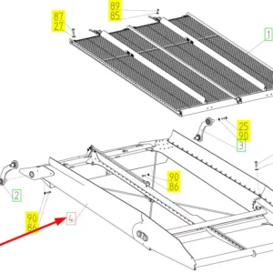 Oryginalne sito górnr o numerze katalogowym 102101372, stosowane w kombajnach zbożowych marki Rostselmash