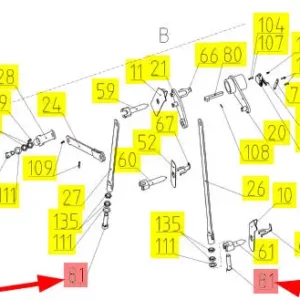 Oryginalna śruba specjalna mocowania klepiska o numerze katalogowym 102111713, stosowana w kombajnach zbożowych marki Rostselmash. schemat