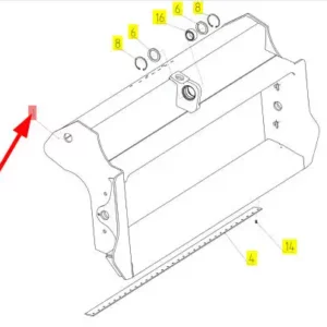 Oryginalne przedłużenie gardzieli o numerze katalogowym 102113036, stosowane w kombajnach zbożowych marki Rostselmash schemat.