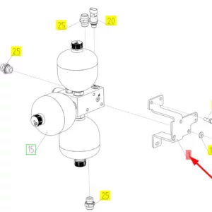 Oryginalne mocowanie o numerze katalogowym 102116225, stosowane w kombajnach zbożowych marki Rostselmash schemat.