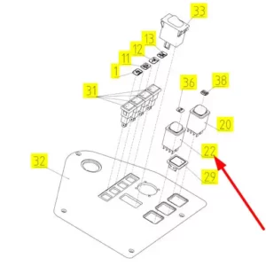 Oryginalny przełącznik o numerze katalogowym 102139555, stosowany w kombajnach zbożowych marki Rostselmash schemat.