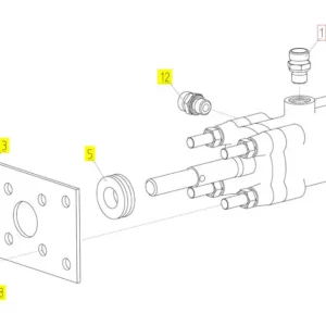 Oryginalny silnik hydrauliczny o numerze katalogowym 102145951, stosowany w kombajnach zbożowych marki Rostselmash schemat.