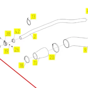 Oryginalny adapter przewodów o numerze katalogowym 102153945, stosowany w kombajnach zbożowych marki Rostselmash schemat.