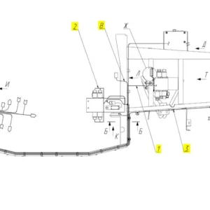 Oryginalna wiązka czujnika o numerze katalogowym 102161590, stosowana w kombajnach zbożowych marki Rostselmash schemat.