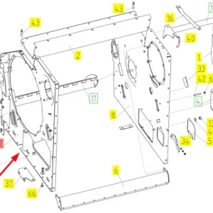Oryginalny lewy panel obudowy młocarni Vector o numerze 102164880