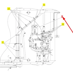 Oryginalna wiązka elektryczna osi o numerze katalogowym 102182299, stosowana w kombajnach zbożowych marki Rostselmash schemat.