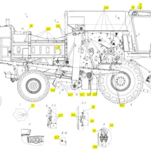 Oryginalna wiązka elektryczna o numerze katalogowym 102192505, stosowana w kombajnach zbożowych marki Rostselmash schemat.