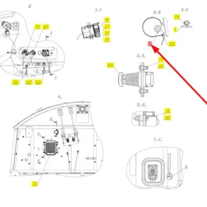 Oryginalna wiązka elektryczna siedzenia o numerze katalogowym 102193508, stosowana w kombajnach zbożowych marki Rostselmash schemat.