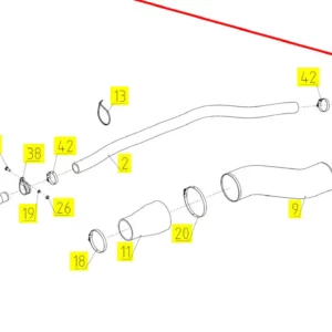 Oryginalny przewód o numerze katalogowym 102195113, stosowany w kombajnach zbożowych marki Rostselmash schemat.