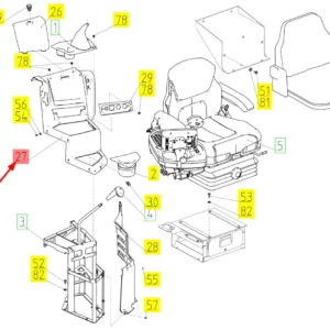 Oryginalna osłona wnętrza kabiny o numerze katalogowym 102198923, stosowana w kombajnach zbożowych marki Rostselmash schemat.