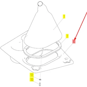 Oryginalny panel dźwigni zmiany biegów o numerze katalogowym 102198932, stosowany w kombajnach zbożowych marki Rostselmash schemat.