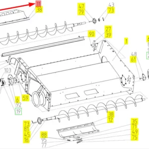 Oryginalna osłona podajnika ślimakowego o numerze katalogowym 102202582, stosowana w kombajnach zbożowych marki Rostselmash.