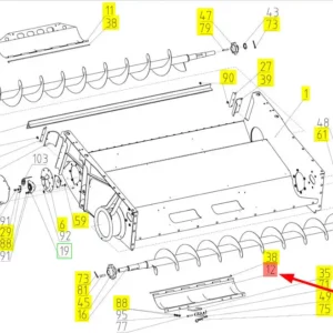 Oryginalna osłona podajnika ślimakowego o numerze katalogowym 102202863, stosowana w kombajnach zbożowych marki Rostselmash.