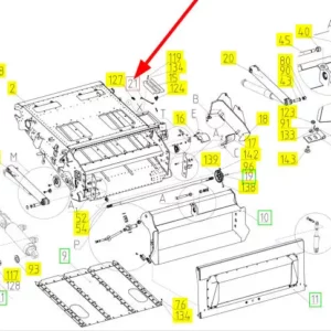 Oryginalny drążek o numerze katalogowym 102214616, stosowany w kombajnach zbożowych marki Rostselmash schemat.