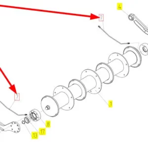 Oryginalny przewód smarujący rolki przenośnika o numerze katalogowym 102220526, stosowany w kombajnach zbożowych marki Rostselmash schemat.