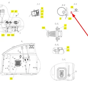 Oryginalna wiązka elektryczna siedzienia o numerze katalogowym 102220742, stosowana w kombajnach zbożowych marki Rostselmash schemat.