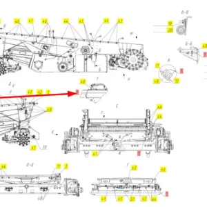 Oyginalna wiązka elektryczna o numerze katalogowym 102223055, stosowana w kombajnach zbożowych marki Rostselmash schemat.