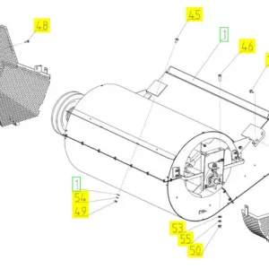 Oryginalna obudowa wialni o numerze katalogowym 102236168, stosowana w kombajnach zbożowych marki Rostselmash- schemat.