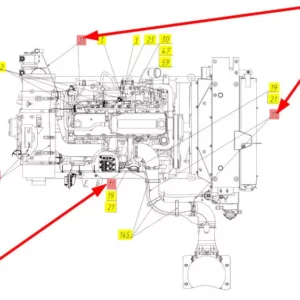 Oryginalna wiązka przewodów silnika o numerze katalogowym 102237555, stosowana w kombajnach zbożowych marki Rostselmash schemat.