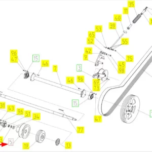 Oryginalne koło pasowe wariatora o numerze katalogowym 102244818, stosowane w kombajnach zbożowych marki Rostselmash schemat