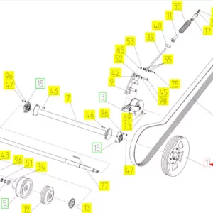 Oryginalne koło pasowe młocarni o numerze katalogowym 102244820, stosowane w kombajnach zbożowych marki Rostselmash schemat
