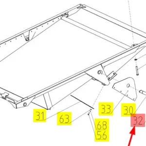 Oryginalna tuleja zawieszenia sita dolnego o numerze katalogowym 102250603, stosowana w kombajnach zbożowych marki Rostselmash- schemat.