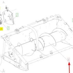 Oryginalny ślimak hederu 6m o numerze katalogowym 102251410, stosowany w hederach zbożowych marki Rostselmash- schemat.