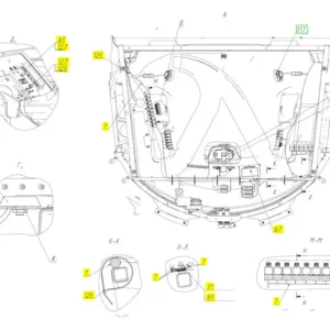 Oryginalna antena o numerze katalogowym 102257715, stosowana w kombajnach zbożowych marki Rostselmash schemat.