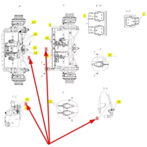 Oryginalna wiązka elektryczna osi o numerze katalogowym 102257940, stosowana w kombajnach zbożowych marki Rostselmash schemat.