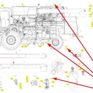 Oryginalna wiązka elektryczna o numerze katalogowym 102263731, stosowana w kombajnach zbożowych marki Rostselmash schemat.