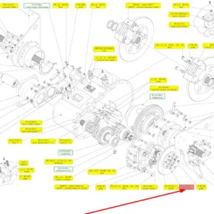 Oryginalna tarcza hamulca postojowego o numerze katalogowym 102265103, stosowana w kombajnach zbożowych marki Rostselmash schemat.