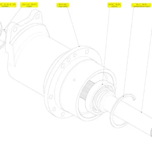 Oryginalna prawa półoś o numerze katalogowym 102265109, stosowana w kombajnach zbożowych marki Rostselmash schemat.