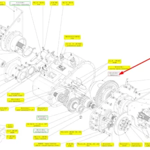 Oryginalny dyferencjał kompletny o numerze katalogowym 102265110, stosowany w kombajnach zbożowych marki Rostselmash schemat.