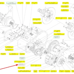Oryginalny wał pośredni o numerze katalogowym 102265111, stosowany w kombajnach zbożowych marki Rostselmash schemat.